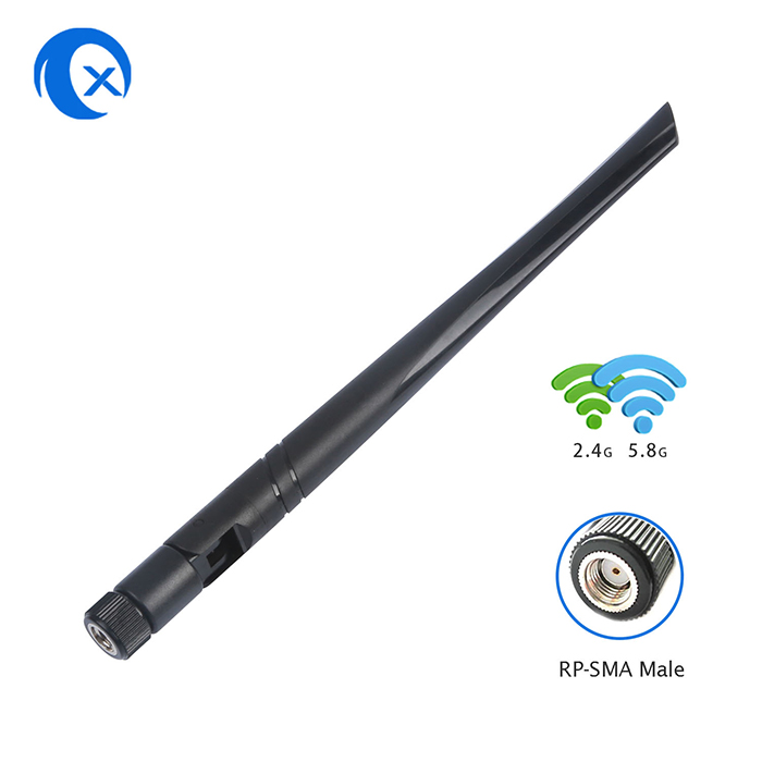 TX Electronics TX-AP082 Tri-Band WiFi Antenna | Support WiFi 6E 7 (2.4 5 7GHz) | RP-SMA Male High Gain plegable Antenna