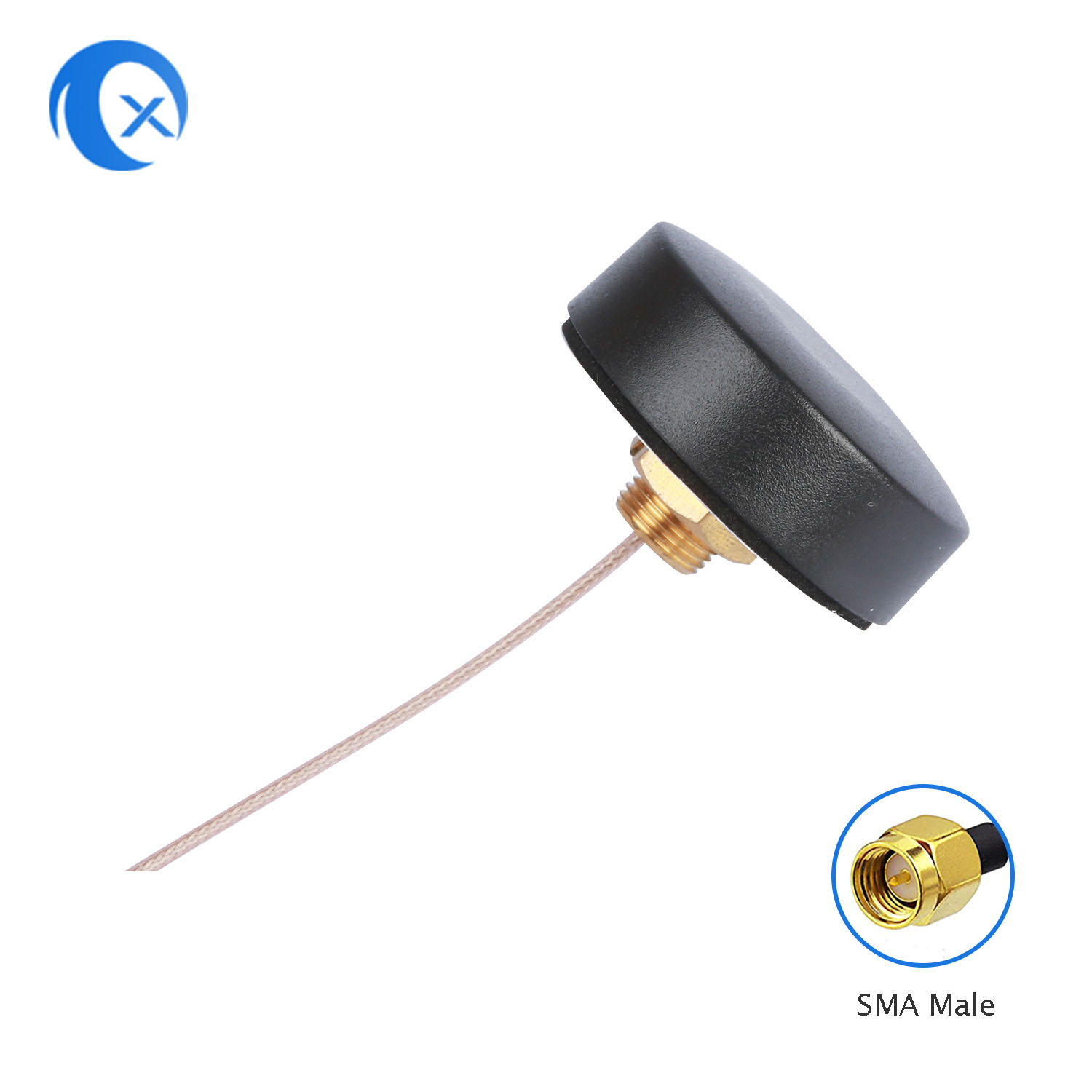 TX Electronics TX-MH005 4G LTE Low Profile Dome Antenna × M12 Screw Mount 3M adhe× 3 metros Cable largo SMA Male External Antenna